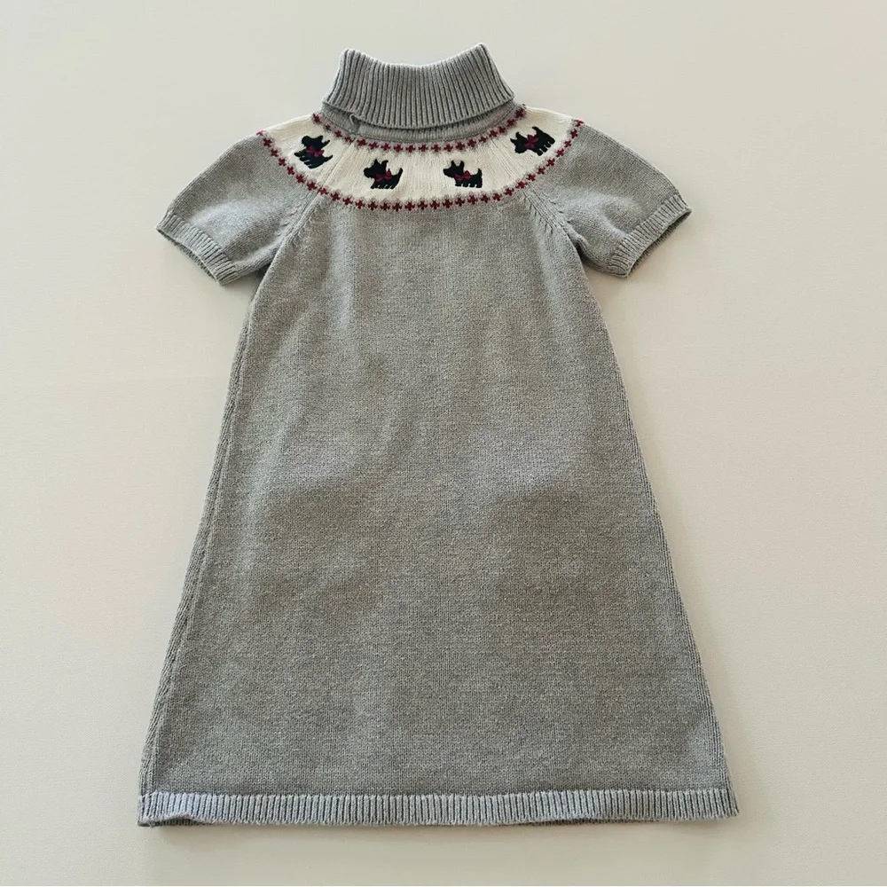 Gymboree 5T Toddler Girl Sweater Dress Dog Holiday Christmas